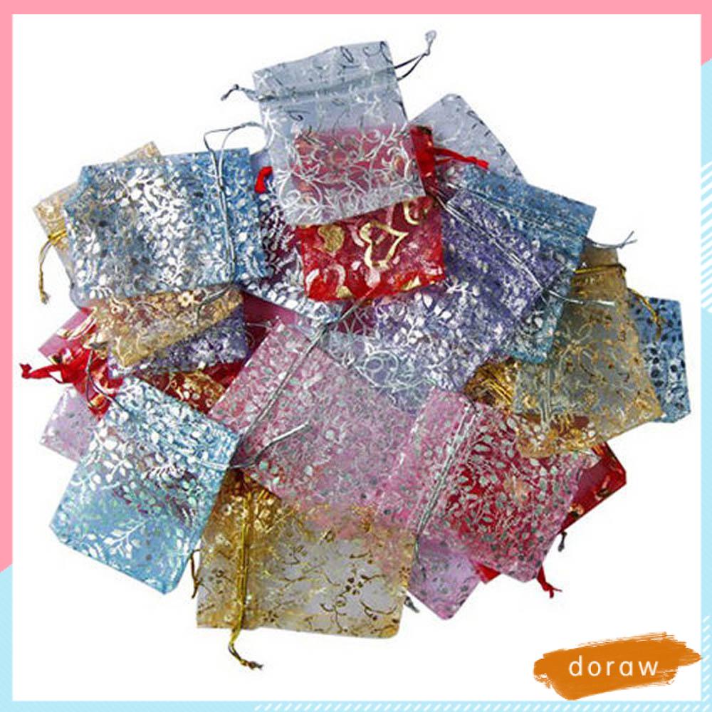 Bộ 50 Túi Đựng Trang Sức Hình Hoa Hồng Thời Trang