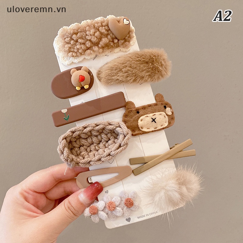 Set 10 Kẹp Tóc Hình Gấu Hoạt Hình Dễ Thương Cho Bé Gái