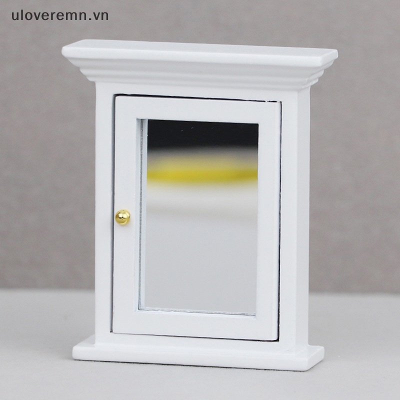 Mô Hình Tủ Quần Áo Trung Hoa Cổ Điển Tỷ Lệ 1 / 12 Kèm Gương Trang Trí Nhà Búp Bê