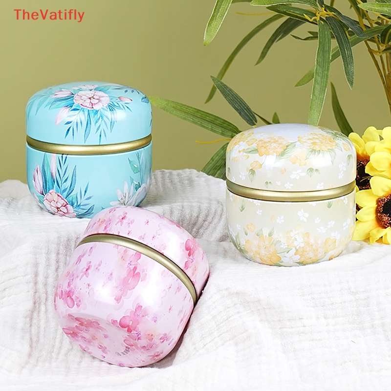 1 Hũ Thiếc Tròn Đựng Kẹo / Trà Có Nắp Đậy