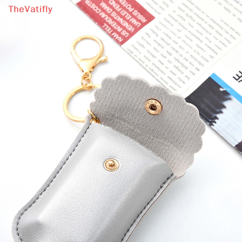 [Thevalifly] Chai Đựng Nước Rửa Tay Khử Trùng Bằng Da Có Móc Khóa Có Thể Nạp Lại