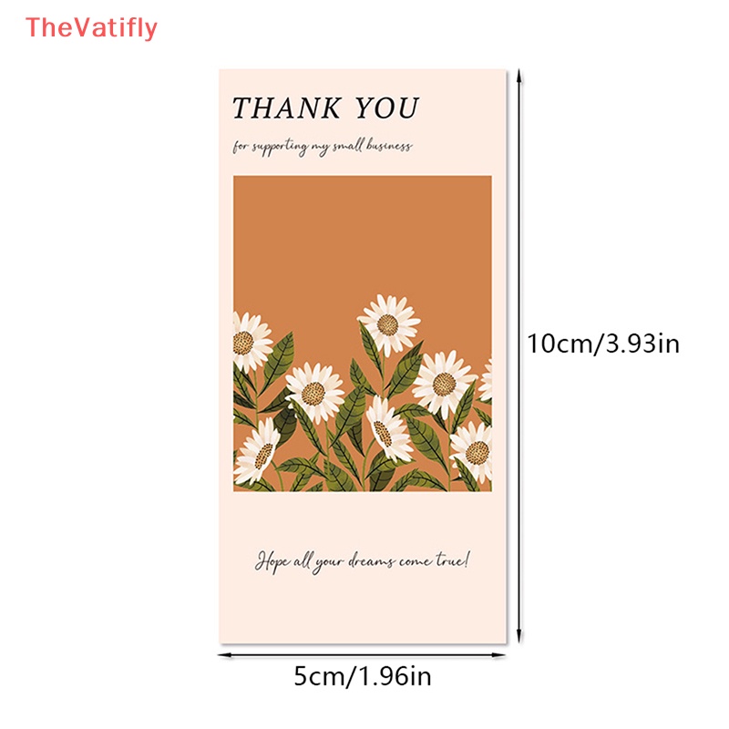 Set 50 Miếng Dán Niêm Phong Bao Bì In Chữ Thank You Và Hoa Độc Đáo Tiện Dụng