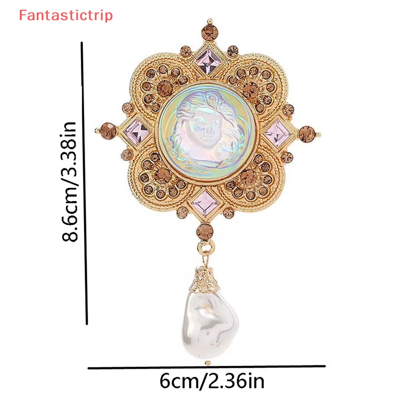 Ghim Cài Áo Hình Thiên Thần Đính Đá Ngọc Trai Phong Cách Vintage Thời Trang Mới