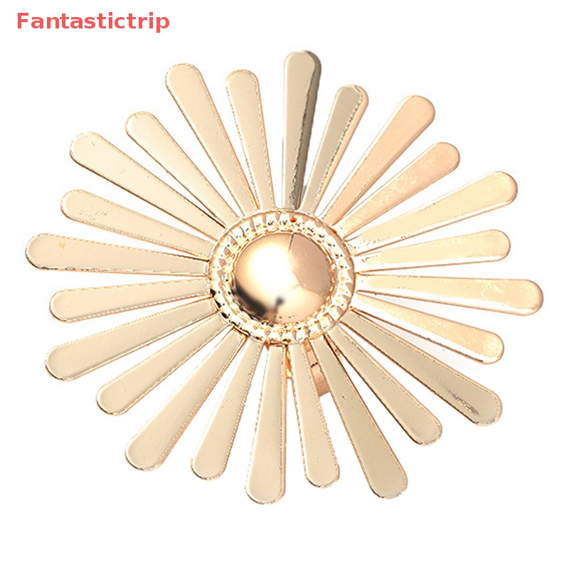 [Fantastictrip] Nhẫn Hình Hoa Hướng Dương Bằng Kim Loại Lớn Có Thể Điều Chỉnh Phong Cách Bohemian Quà Tặng Ngày Lễ Mới