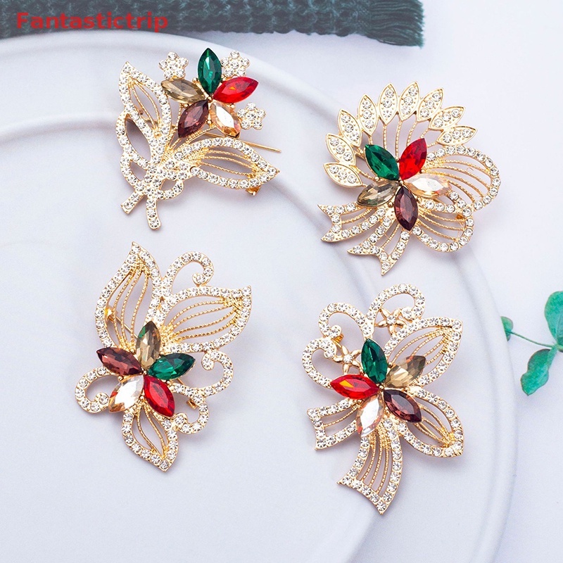 Ghim Cài Áo Hình Hoa Đính Đá Nhiều Màu Sắc Phong Cách Vintage Thời Trang Cho Nữ