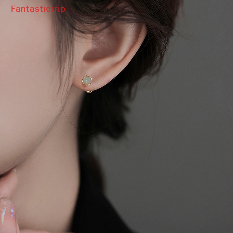 1 Đôi Khuyên Tai Ngọc Bích Xoắn Ốc Thời Trang Dành Cho Nữ