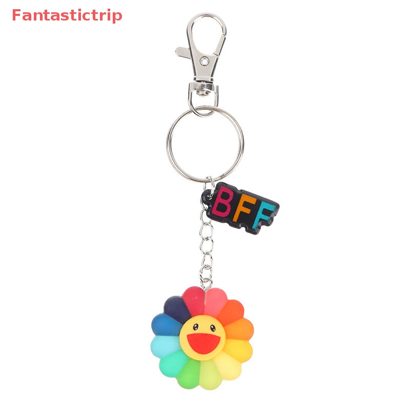 [Fantastictrip] Móc Khóa Hình Hoa Hướng Dương Mặt Cười Hoạt Hình Nhiều Màu Sắc Dễ Thương Dành Cho