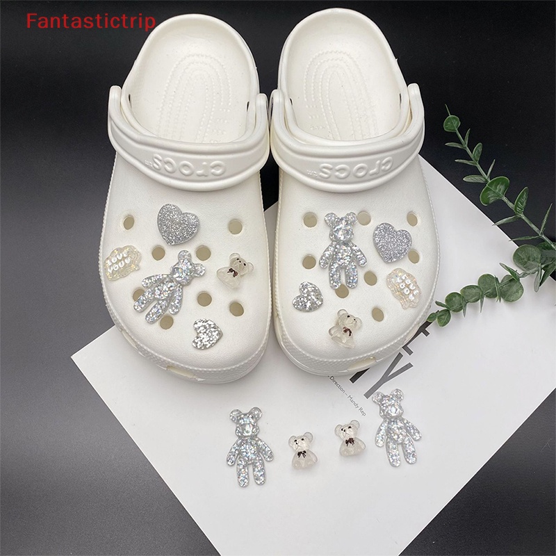 [Fantastictrip] Phụ Kiện Trang Trí Giày Có Thể Tháo Rời Bằng Nhựa Resin Hình Gấu Dễ Thương Diy Mới