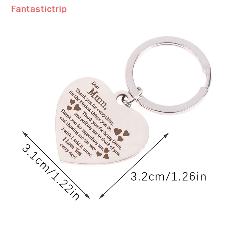 1 Móc Khóa Hình Trái Tim Bằng Thép Không Gỉ Dành Cho Mẹ