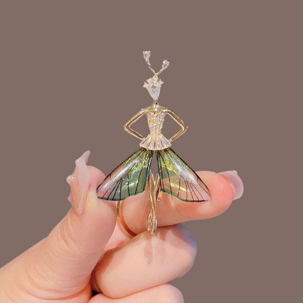Phụ Kiện Bằng Hợp Kim Nhôm WMES15H WMES15H Chất Lượng Cao|Ghim Cài Áo Hình Cánh Bướm / Côn Trùng Lấp Lánh Dễ Thương Thời Trang