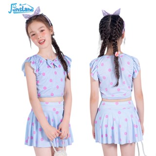 Bộ Đồ Bơi Hai Mảnh Họa Tiết Chấm Bi Dễ Thương Cho Bé Gái 5-9 Tuổi