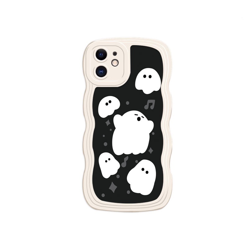 Ốp Điện Thoại Viền Gợn Sóng Hình Ma Cho iPhone 11 12Pro 13 14Promax 6s 7 / 8 / SE 6P 8Plus X XR XS Max 12 / 13mini 14plus