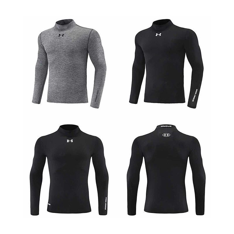 Áo Thun Thể Thao Tay Dài Cổ Cao Ôm Dáng Phong Cách Thu Đông Mới Cho Nam