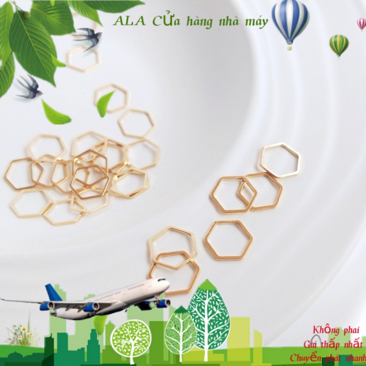 💖Trang sức DIY phụ kiện💖14K mạ vàng hexagon hình học hexagon đóng cửa vòng tự làm vật liệu trang sức vật liệu trang sức biên giới phụ kiện 10[Vòng mở/Vòng tay/Vòng cổ/Dây chuyền]
