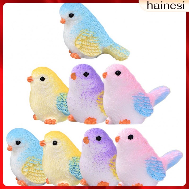 Set 8 Tượng Chim Gõ Kiến Bằng Nhựa Dùng Để Trang Trí Tiểu Cảnh