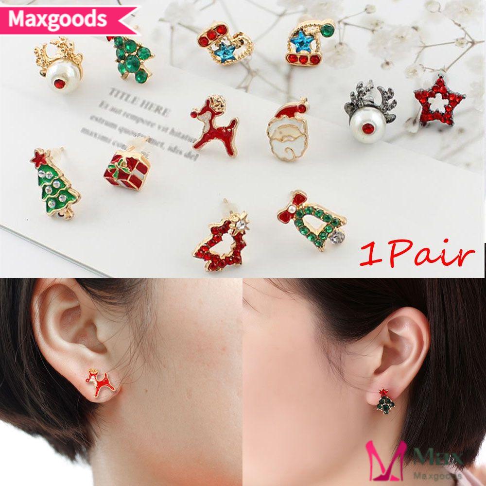 1 Đôi Khuyên Tai Phong Cách Giáng Sinh Thời Trang|Áo Kiểu Bất Đối Xứng Thời Trang Cá Tính