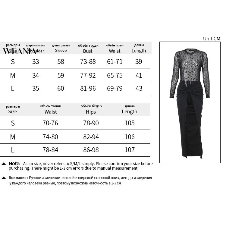 Bộ Áo Liền Quần Dài Tay Phối Chân Váy Lưới Xẻ Tà Thời Trang Cho Nữ