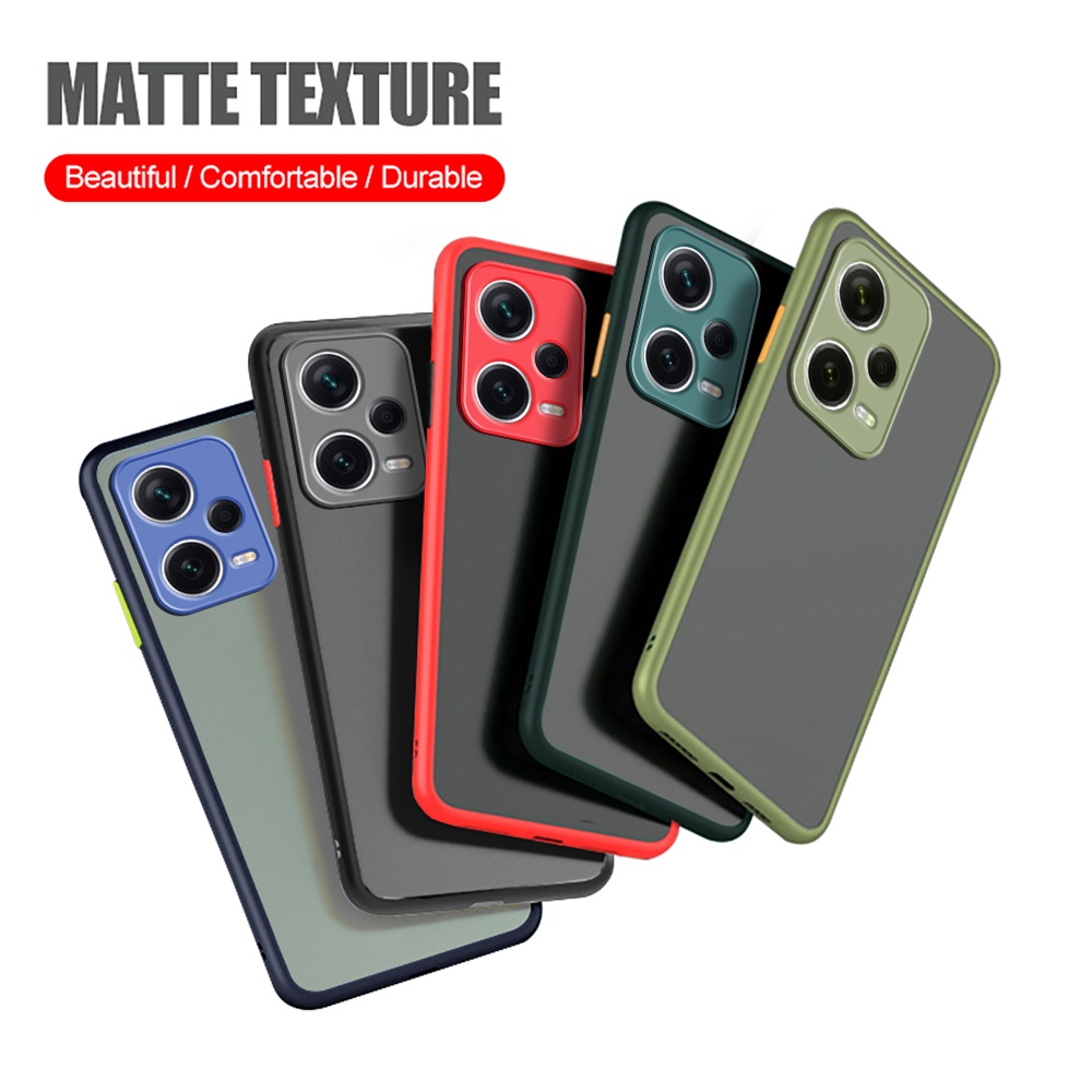 5SE For Redmi Note 12 Turbo 5G Matte Shockproof Camera Protect shell For Xiaomi redmy Note12 Pro note12+ 4G