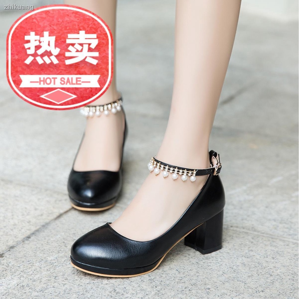 Giày Cao Gót Bằng Da Đính Đá Màu Trắng Đen Dành Cho Bé Gái 10-13 - 15 Tuổi