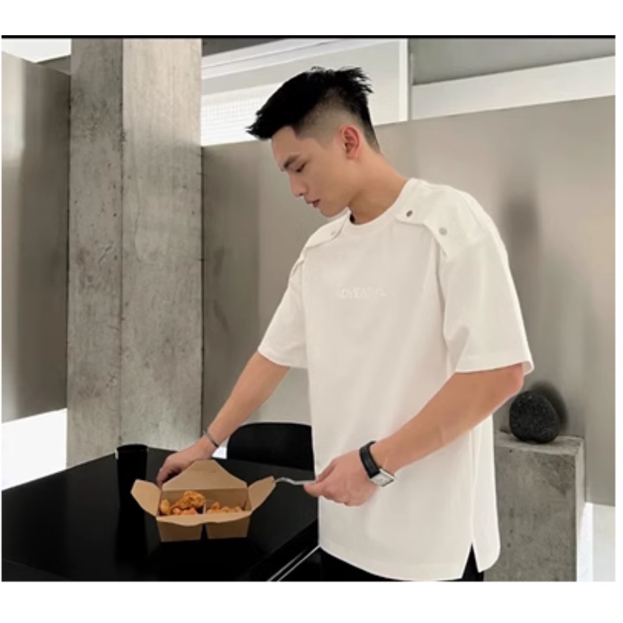 Áo Thun Tay Ngắn Dáng Rộng Chất Liệu Cotton Nặng 280g Thêu Họa Tiết Thời Trang Mùa Hè Cho Nam