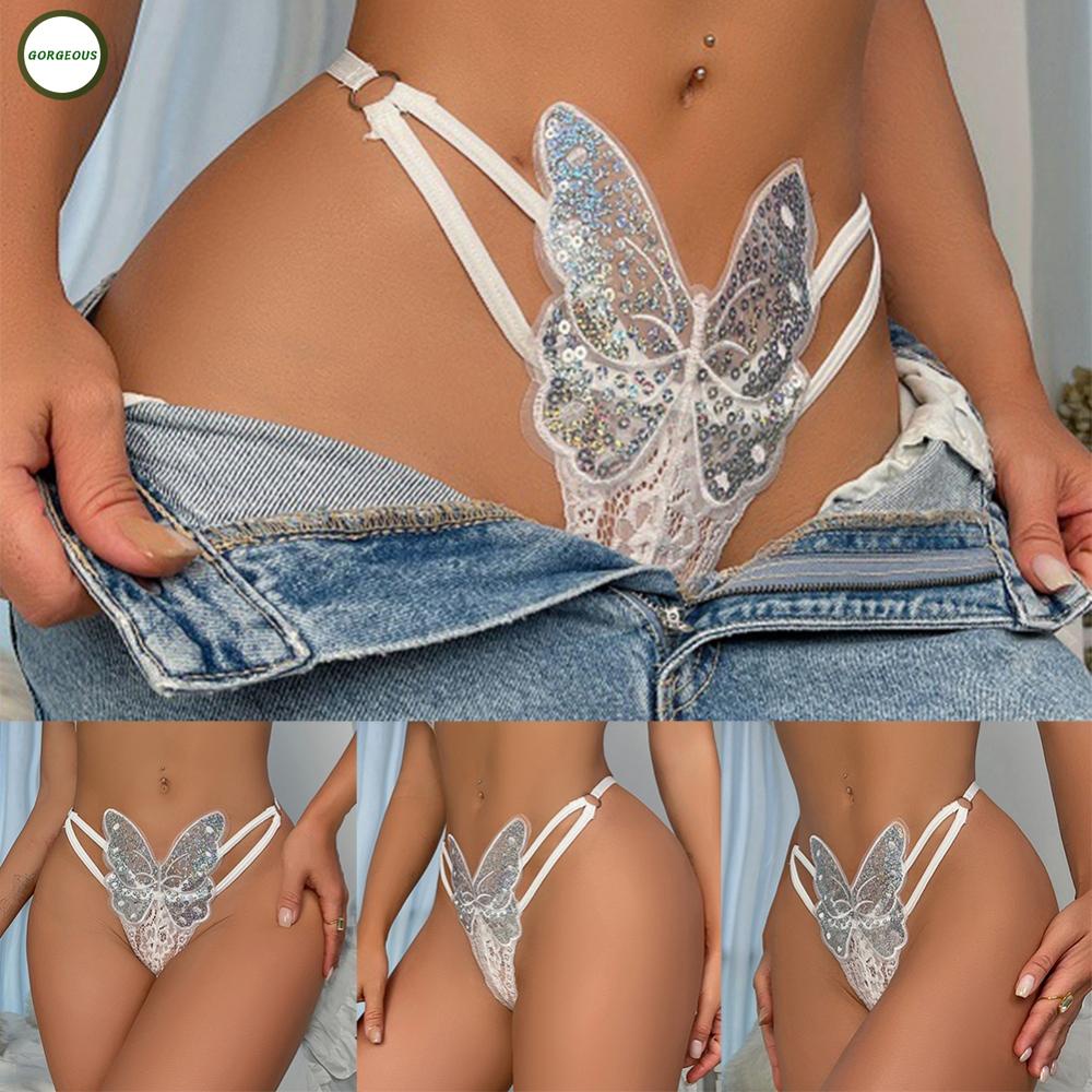 New Coming~G-string Embroidery Hollow Lingerie Low Waist Mesh Panties Perspective#Home Essentialses