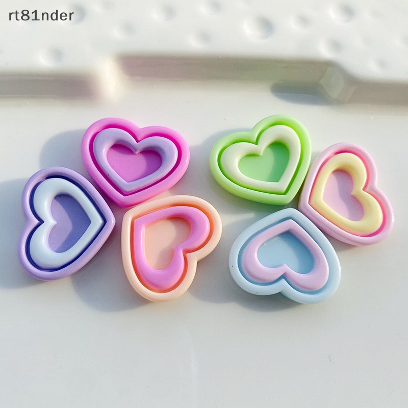 Rt Set 10 Phụ Kiện Trang Trí Điện Thoại Hình Trái Tim Nhiều Màu Sắc DIY