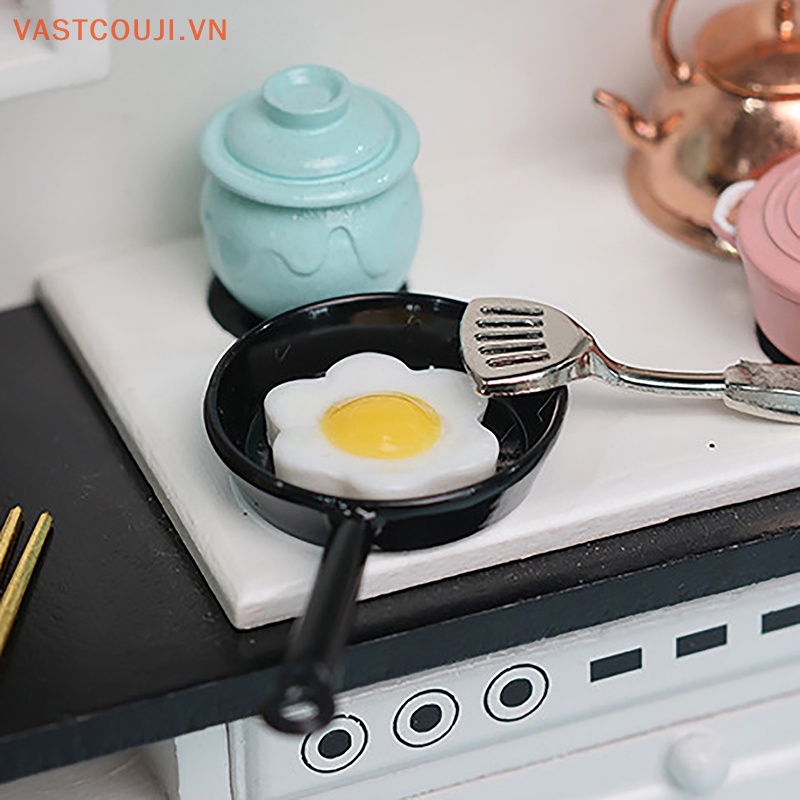 1 Bộ Chảo Chiên Trứng Trang Trí Nhà Búp Bê Tỉ Lệ 1: 12