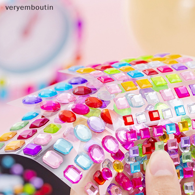 1 Tấm Nhãn Dán Mặt Trang Sức Đính Đá Pha Lê Tự Dính DIY