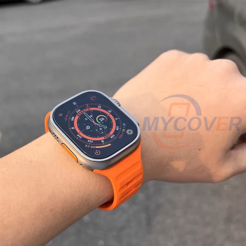 Dây Đeo Cao Su Silicone Khóa Nam Châm Cho Đồng Hồ Thông Minh Apple Watch Series 8 Ultra Pro 7 6 SE 5 4 3 2 1 Size 49mm 41mm 45mm 44mm 42mm 40mm 38mm