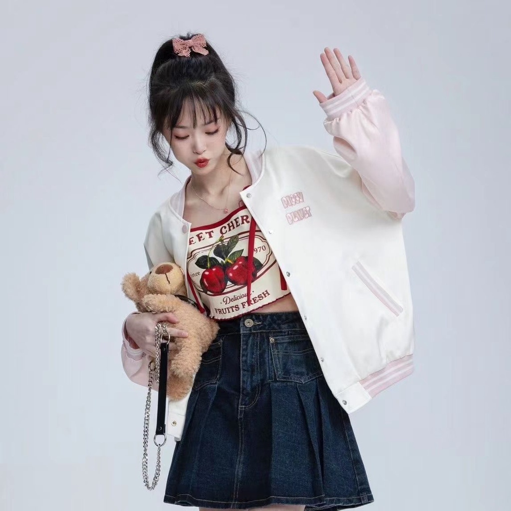 Áo Thun Sát Nách Hở Rốn In Họa Tiết Cherry Thời Trang Mùa Hè Cho Nữ