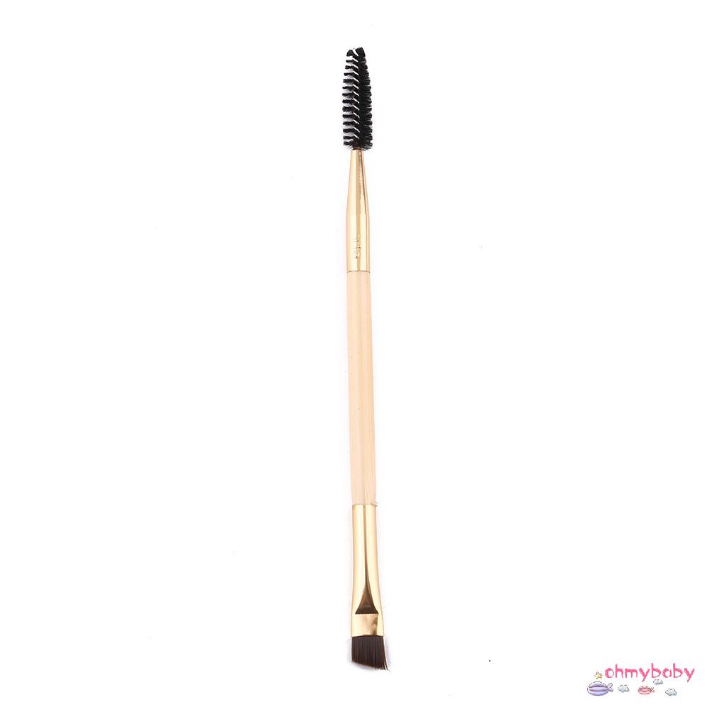 [InStock] Sợi tổng hợp vàng Tay cầm bằng tre mịn Dụng cụ trang điểm Bàn chải lông mày đôi mi [Z/10]