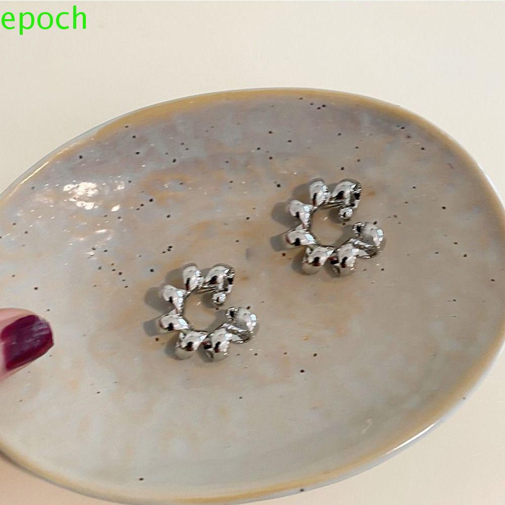 Epoch Khuyên Tai Dạng Kẹp Bằng Hợp Kim Đơn Giản Cá Tính Cho Nữ