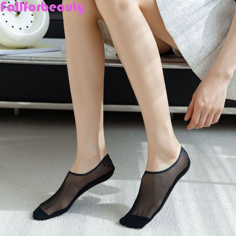 Vớ Thuyền Vải Lụa Lạnh Mỏng Cổ Thấp Co Giãn Chống Mài Mòn Thời Trang Mùa Hè Cho Nữ