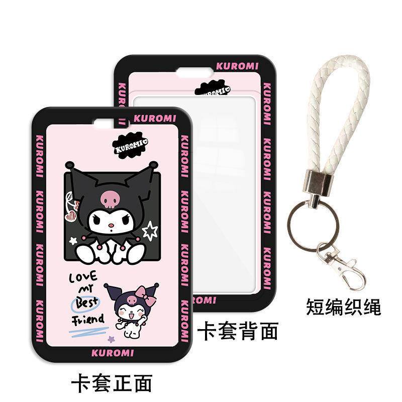 ⭐ iLado ⭐ Dây đeo bảng tên Slim Vẽ Kuromi Thẻ tên Thẻ đeo tên dây đeo thẻ co rút thẻ sinh viên dễ thương Hoạt hình dây rút thẻ thẻ đeo học sinh bao đựng văn phòng phẩm giá sỉ