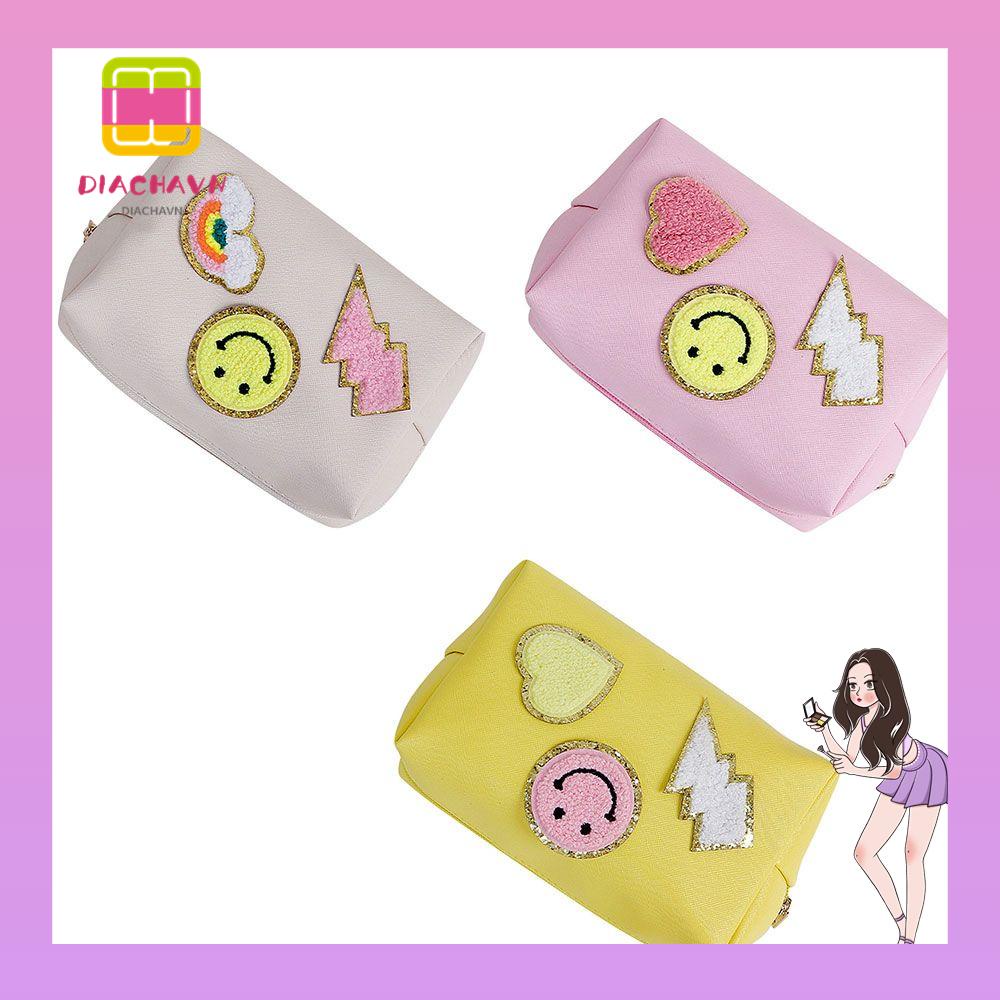 Túi Đựng Mỹ Phẩm Da PU Có Khóa Kéo Cầm Tay Tiện Dụng