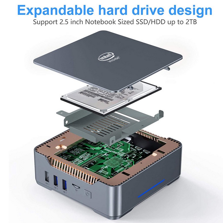 Máy Tính PC Mini Intel J4125 Ram 8G SSD 128Gb Win 11 Pro - SUPERDECOR | BigBuy360 - bigbuy360.vn