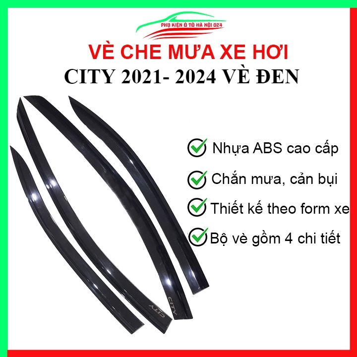 Vè che mưa cho xe ô tô City 2021- 2024 vè đen bảo vệ trang trí xe