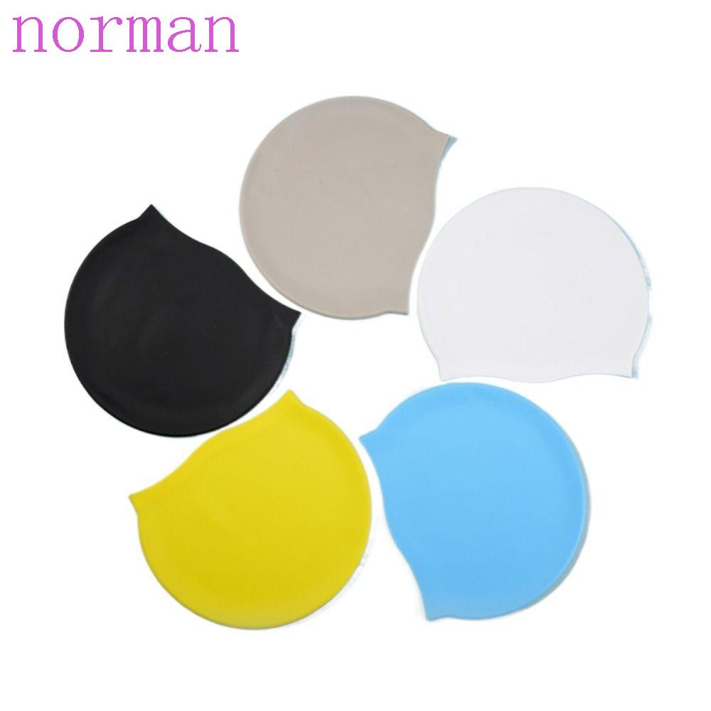 Mũ Bơi Silicone Co Giãn Cỡ Lớn Màu Trơn Tiện Dụng