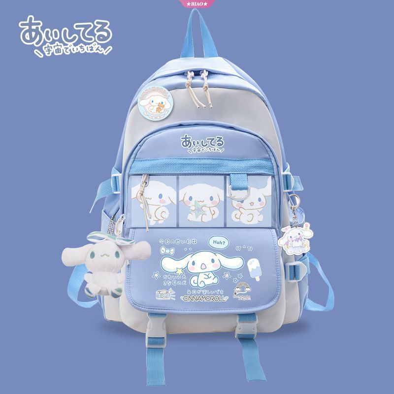 SANRIO Mới Balo Đi Học Hình Cinnamoroll Nhồi Bông Màu Xanh Dương Y2k Đáng Yêu Cho Bé
