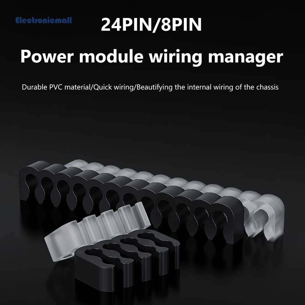 Set 10 Lược Kẹp Dây Cáp Nối Dài Bằng Nhựa PP PC 3.5mm Cho Dây Cáp Nguồn Máy Tính PC Mall01.vn