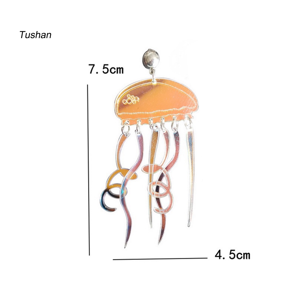 1 Đôi Bông Tai Hình Sứa Hoạt Hình Bằng Acrylic Cho Nữ