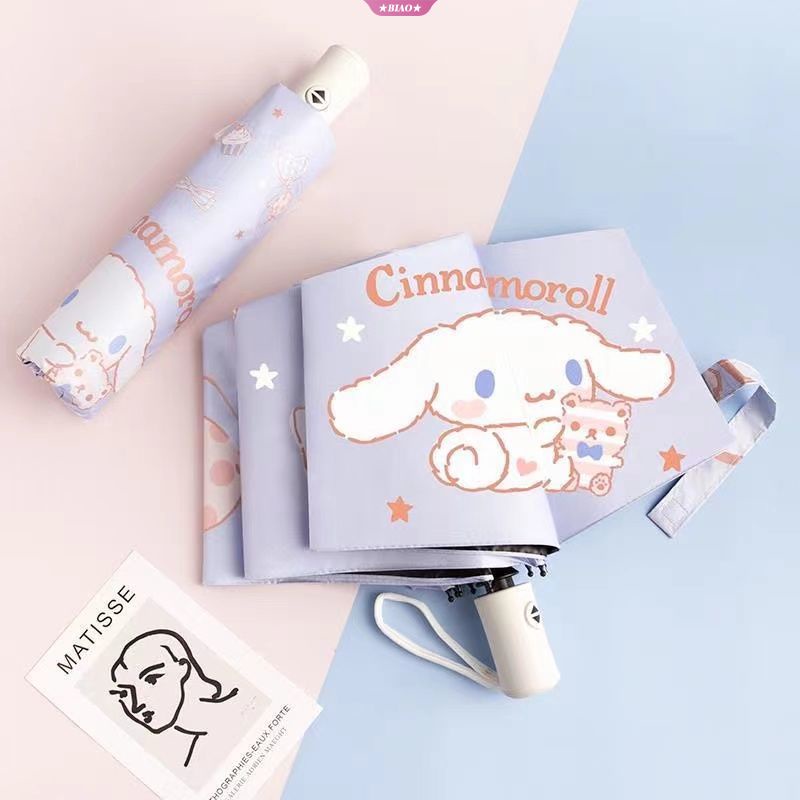 SANRIO Dù Gấp Tự Động Chống Mưa Nắng Tia UV Họa Tiết Hoạt Hình Cinnamoroll Đáng Yêu
