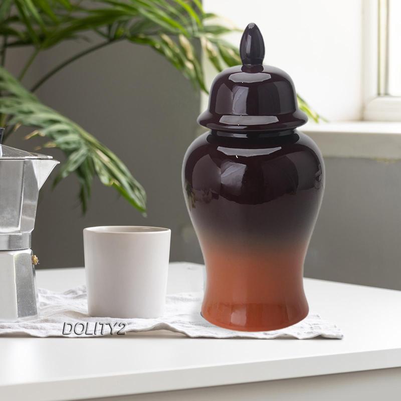 Bộ 2 Lọ Gốm Đựng Trà Có Nắp Đậy 7x14inch