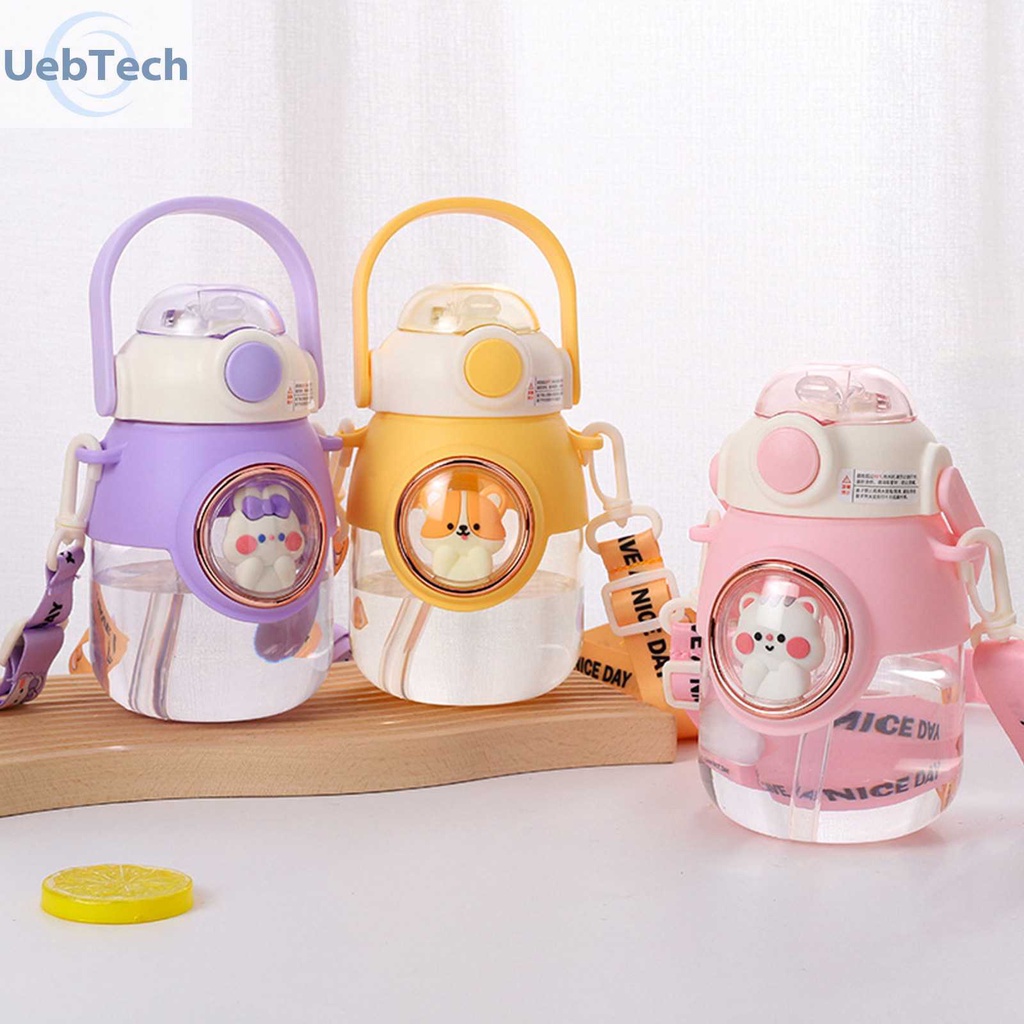 Bình Nước Thể Thao 820ml Hình Viên Thuốc Có Ống Hút Và Dây Đeo Vai Cho Bé