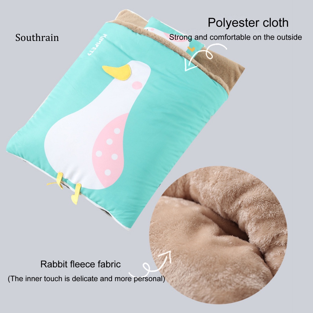 Giường Ngủ Giữ Ấm Chống Trượt Bằng Vải Cashmere In Họa Tiết Vịt Dành Cho Thú Cưng