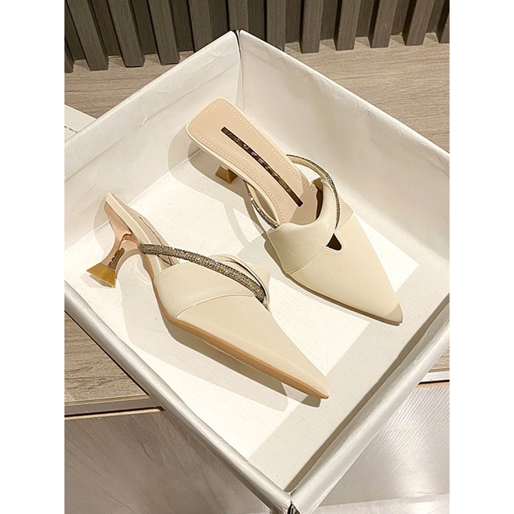 Sandal Cao Gót Mũi Nhọn Thiết Kế Mới Thời Trang Mùa Hè 2023 Dành Cho Nữ