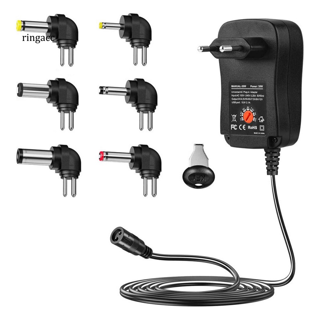 1 Bộ Chuyển Đổi Nguồn Điện 3-12V 30W AC DC Cổng USB Có Thể Điều Chỉnh Đa Năng