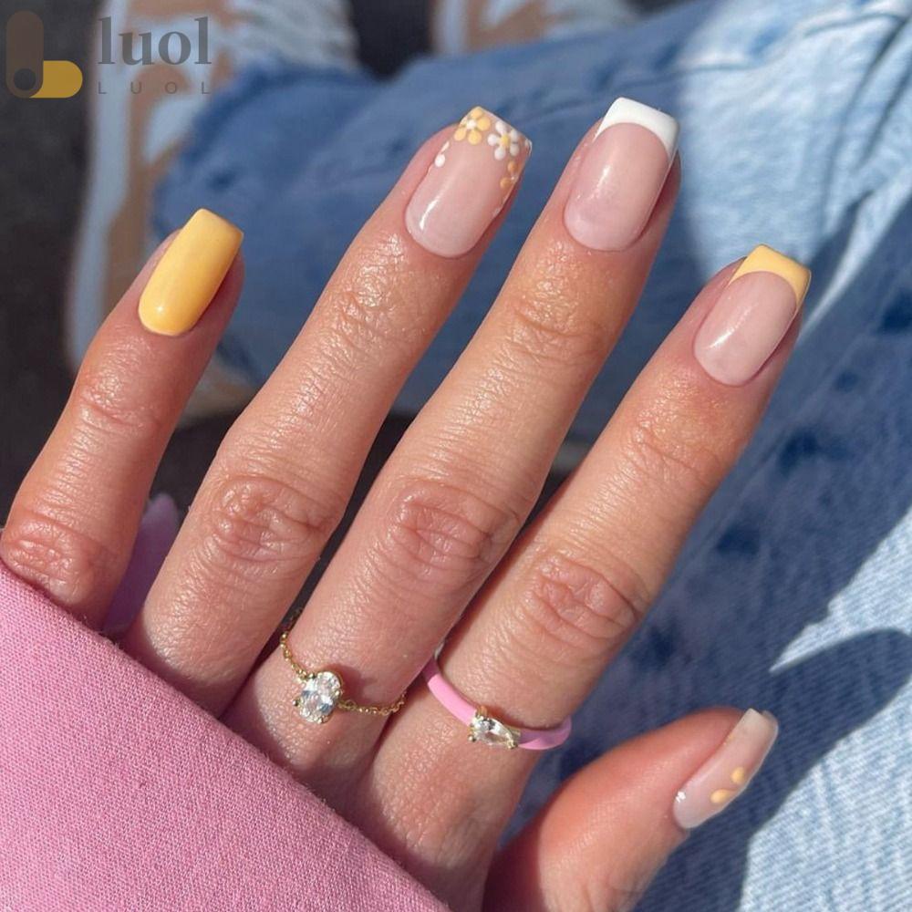 Bộ Móng Tay Giả Dạng Nhấn Che Phủ Toàn Diện Đầu Vuông