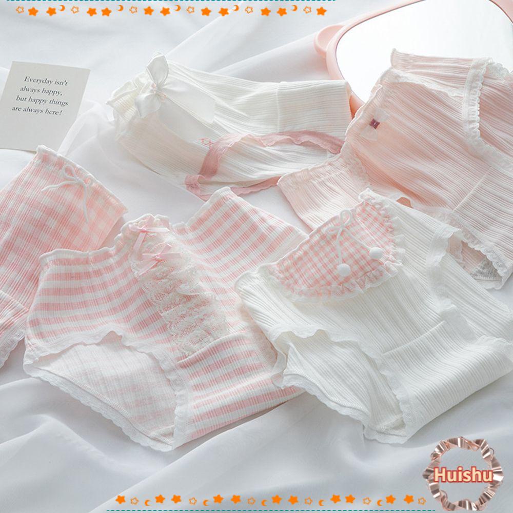 Quần Lót Cotton Không Đường May Đính Nơ Thoáng Khí Thoải Mái Cho Nữ