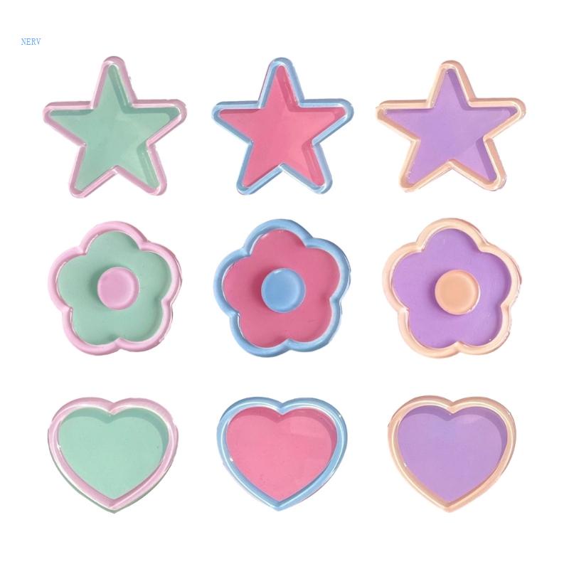 Kẹp Tóc Hình Hoa / Ngôi Sao / Trái Tim Màu Trong Suốt Thời Trang Mùa Hè Cho Tuổi Teen